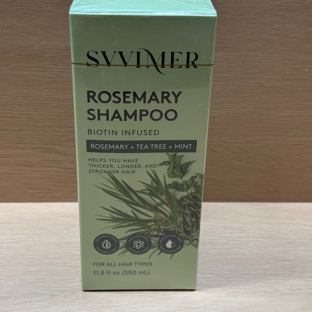 SVVIMER Rosemary Shampoo Biotin Infused 11.8oz Hair Growth Tea Tree Mint New